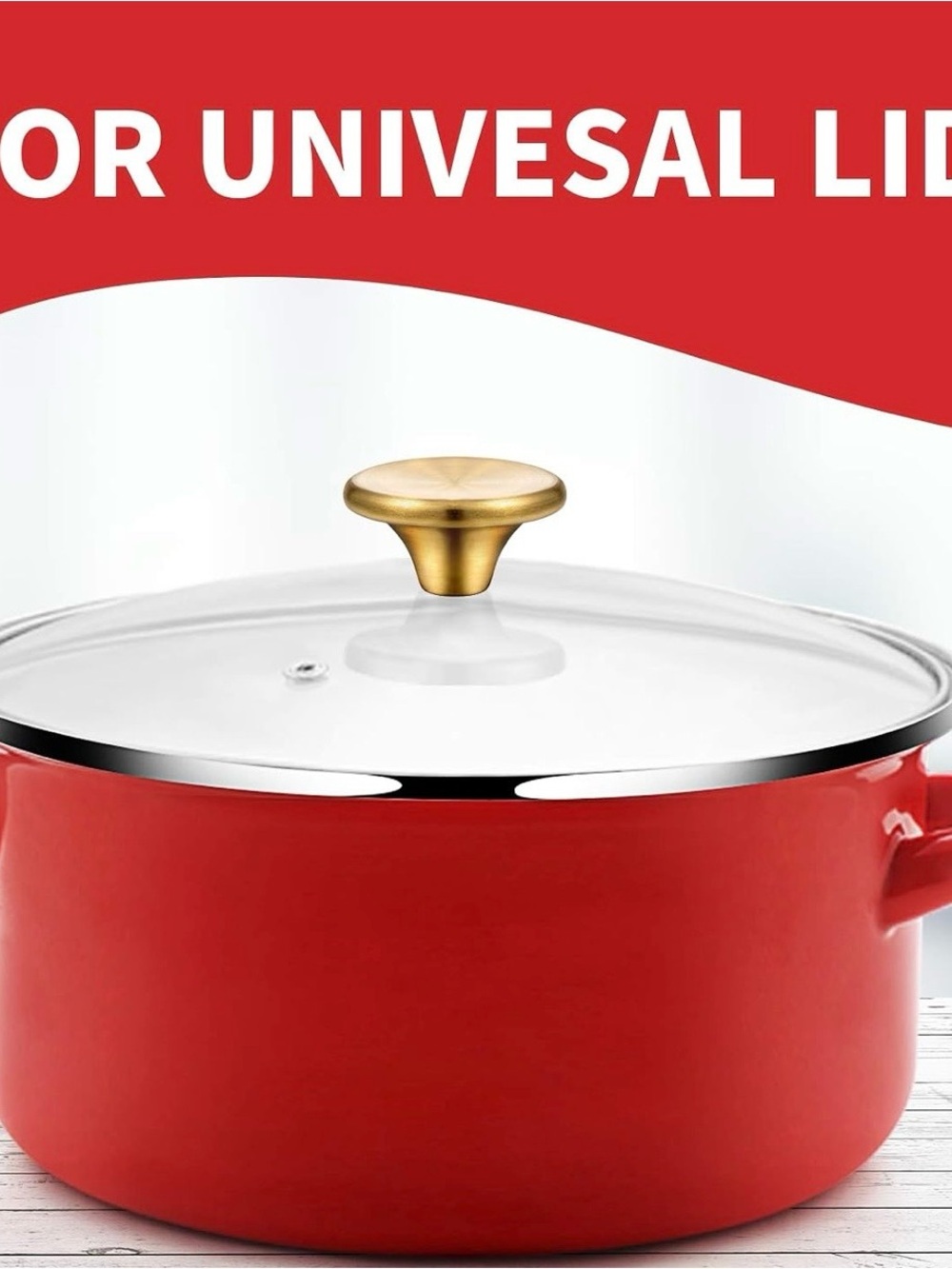2pc Gold Stainless Steel Dutch Oven Cookware Lid Knob Set w/ Screws & Washers